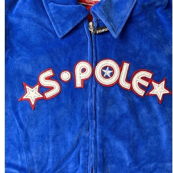 Vintage Southpole Royal Blue Velour Tracksuit Set Zip Up Jacket Pants Size L NEW - Picture 6 of 16